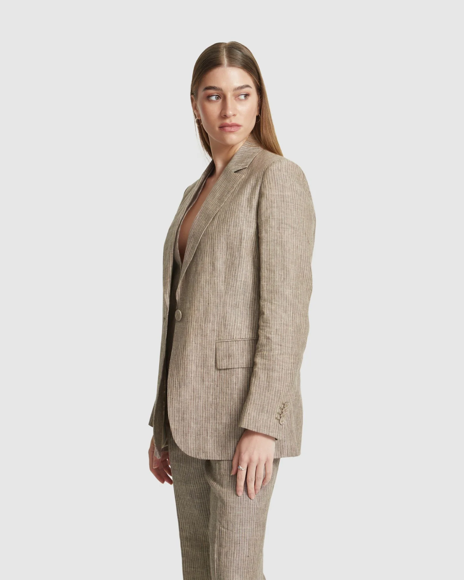 Willow Linen Pinstripe Jacket - Image 2