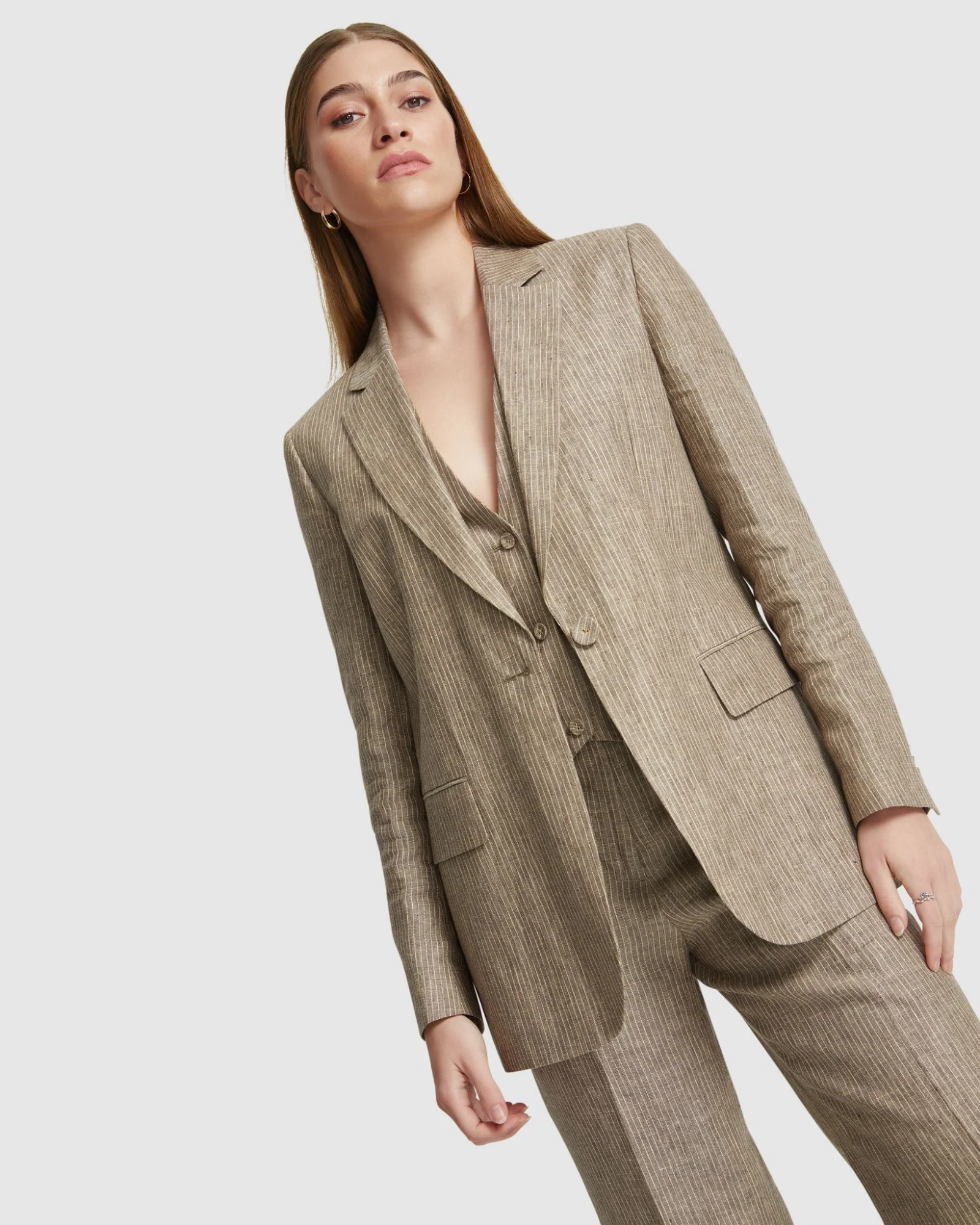Willow Linen Pinstripe Jacket - Image 4